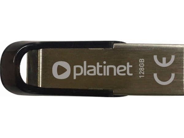 Platinet PMFMS128, 128 GB, USB A-tyyppi, 2.0, Suojus, Musta, Hopea musta, Hopea