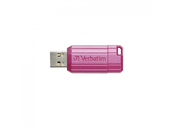 Verbatim PinStripe, 128 GB, USB A-tyyppi, 2.0, 12 MB/s, Suojus, Vaaleanpunainen