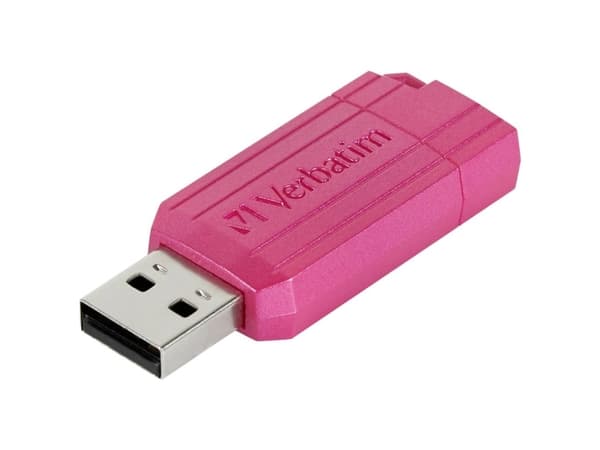 Verbatim PinStripe, 128 GB, USB A-tyyppi, 2.0, 12 MB/s, Suojus, Vaaleanpunainen