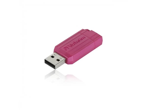 Verbatim PinStripe, 128 GB, USB A-tyyppi, 2.0, 12 MB/s, Suojus, Vaaleanpunainen