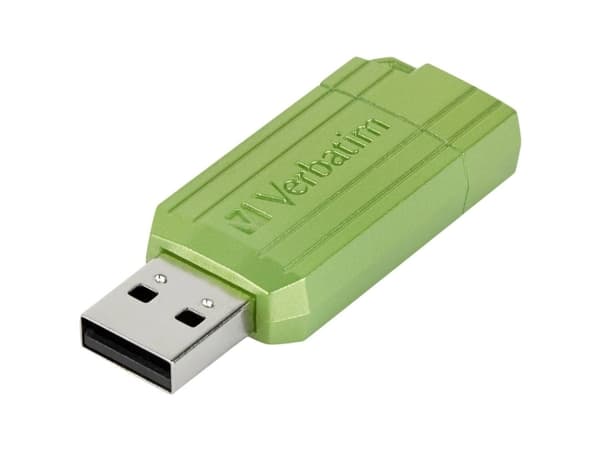 Verbatim PinStripe, 128 GB, USB Type-A, 2.0, 12 MB/s, Keps, Grön