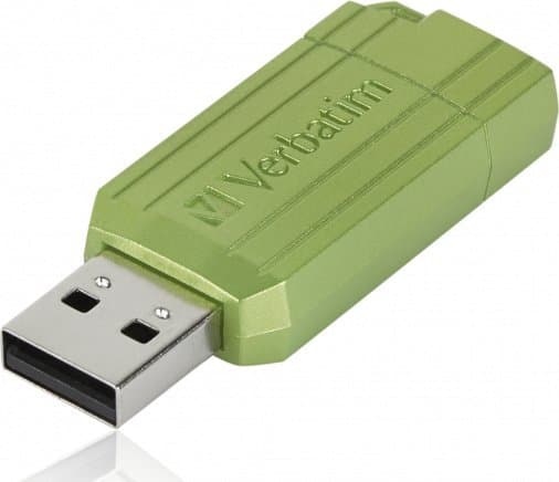 Verbatim PinStripe, 128 GB, USB Type-A, 2.0, 12 MB/s, Keps, Grön