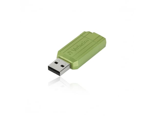 Verbatim PinStripe, 128 GB, USB Type-A, 2.0, 12 MB/s, Med lokk, Grønn