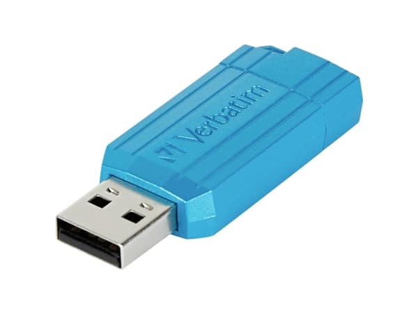 Verbatim PinStripe, 128 GB, USB Type-A, 2.0, 12 MB/s, Med lokk, Blå
