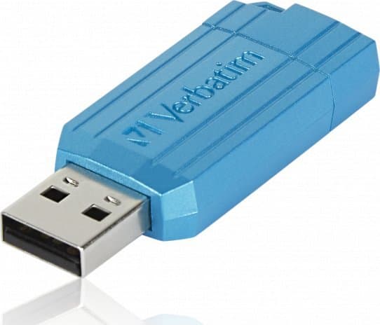 Verbatim PinStripe, 128 GB, USB Type-A, 2.0, 12 MB/s, Med lokk, Blå