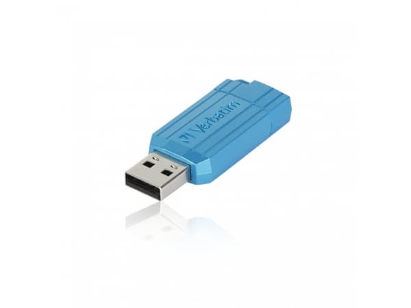 Verbatim PinStripe, 128 GB, USB Type-A, 2.0, 12 MB/s, Med lokk, Blå