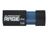 Patriot Supersonic Rage Lite - USB-flashstasjon - 32 GB - USB 3.2 Gen 1 Sort, Blå