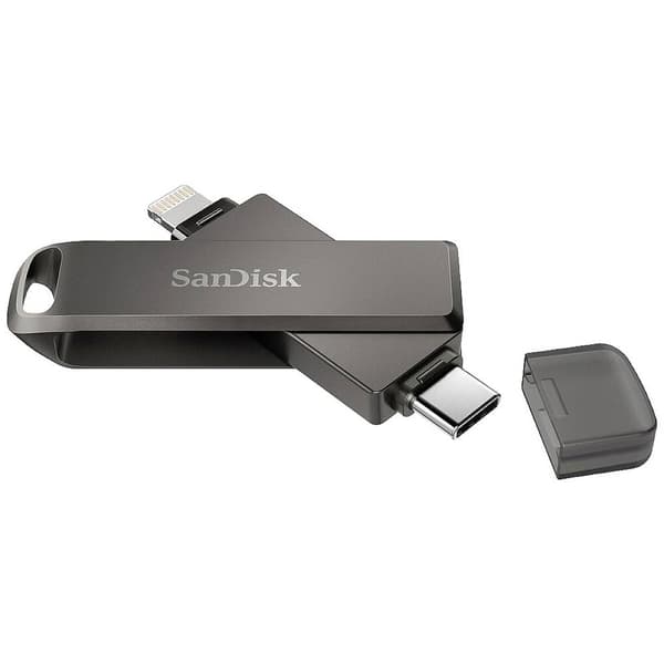SanDisk iXpand® Luxe USB-minne 64 GB Svart SDIX70N-064G-GN6NN Apple Lightning, USB-C® (USB 3.1 Gen 1) Svart