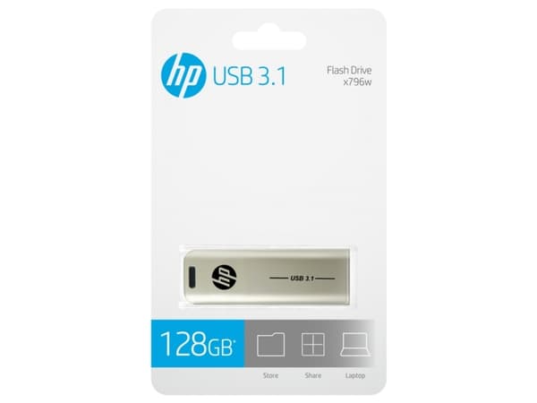 HP x796w, 128 GB, USB A-tyyppi, 3.2 Gen 1 (3.1 Gen 1), 75 MB/s, Liuku, Hopea
