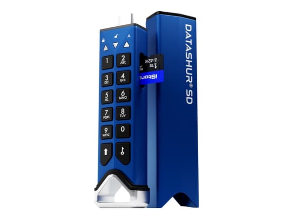 iStorage datAshur SD - USB flash drive with built-in microSD card reader - kryptert - USB-C 3.2 Gen 1