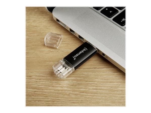 Intenso Twist Line - USB-flashstasjon - 128 GB - USB 3.2 Gen 1 / USB-C - antrasitt Antrasitt