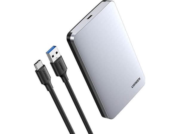 Ugreen 70498, HDD- / SSD kabinett, 2.5", SATA, USB-anslutning, Gjuten aluminium Gjuten aluminium