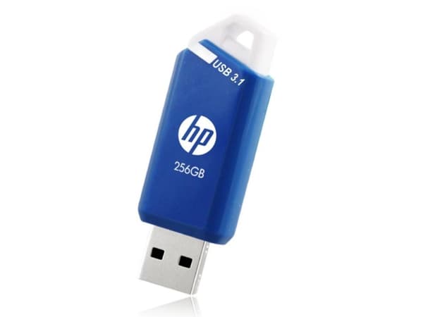 PNY HP x755w, 256 GB, USB Type-A, 3.2 Gen 1 (3.1 Gen 1), 75 MB/s, Friktionslager, Blå, Vit