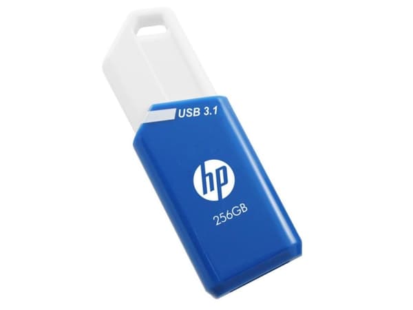 PNY HP x755w, 256 GB, USB Type-A, 3.2 Gen 1 (3.1 Gen 1), 75 MB/s, Friktionslager, Blå, Vit