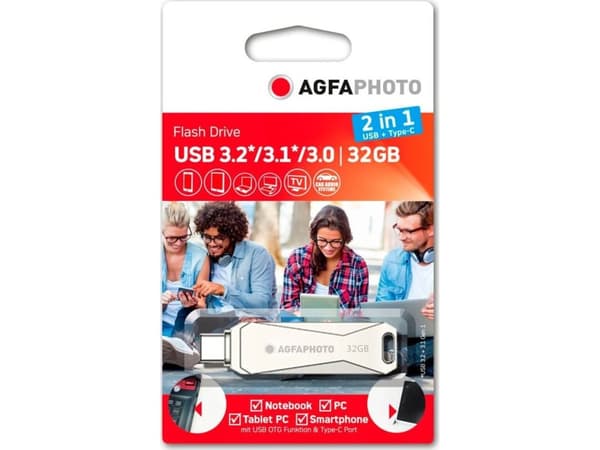 AgfaPhoto USB 3.0 2in1 32GB USB-TypeC (10542N)