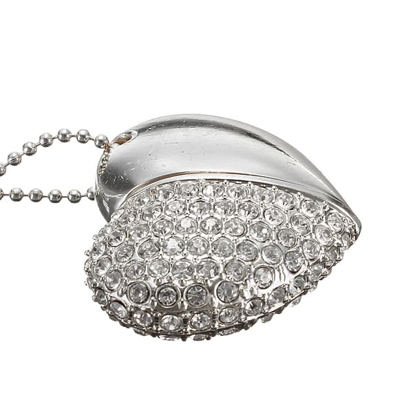 Ny 16GB USB 2.0 Flash Memory Stick Crystal Shining Heart Model Drive Disk