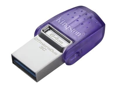 Kingston Technology DataTraveler microDuo 3C, 64 GB, USB Type-A / USB Type-C, 3.2 Gen 1 (3.1 Gen 1), 200 MB/s, Muu, Purppura, Ruostumaton teräs Purppura, Ruostumaton teräs