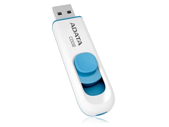 ADATA Classic Series C008 - USB flash-enhet - 16 GB - USB 2.0 - vit, blå