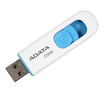 ADATA Classic Series C008 - USB flash-enhet - 32 GB - USB 2.0 - vit, blå
