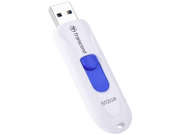 Transcend JetFlash 790 - USB-flashstasjon - 512 GB - USB 3.1 Gen 1 - hvit