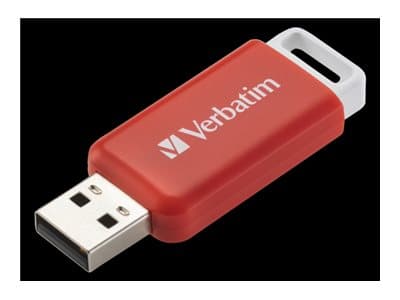 Verbatim DataBar - USB-flashstasjon - 16 GB - USB 2.0 - rød