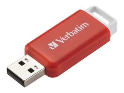 Verbatim DataBar - USB-flashstasjon - 16 GB - USB 2.0 - rød Rød