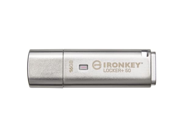 Kingston IronKey Locker+ 50 - USB flash-enhet - krypterat - 16 GB - USB 3.2 Gen 1