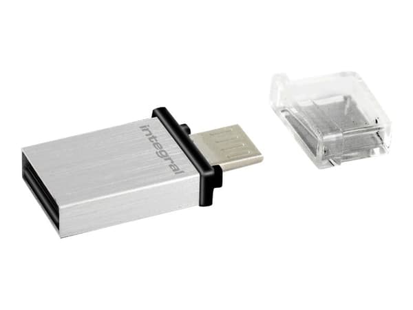Integral Micro Fusion - USB flash-enhet - 16 GB - USB 3.0 / micro USB Vit
