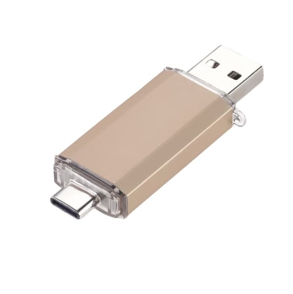 INF 2-i-1 USB-minne med USB 3.0 och USB-C (64 GB) Guld