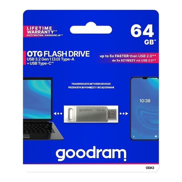 GOODRAM Pendrive 64 GB USB 3.2 Gen 1 OTG USB/USB Typ-C