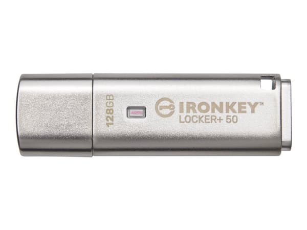 Kingston IronKey Locker+ 50 - USB-flashstasjon - kryptert - 128 GB - USB 3.2 Gen 1