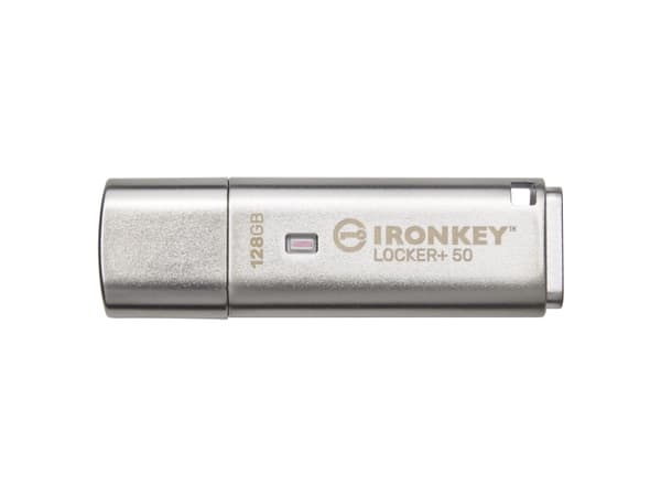 Kingston IronKey Locker+ 50 - USB-flashstasjon - kryptert - 128 GB - USB 3.2 Gen 1