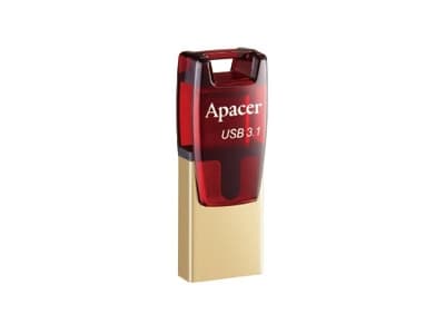 Apacer AH180 32GB, 32 GB, USB Type-A / USB Type-C, 3.2 Gen 1 (3.1 Gen 1), Svivel, 3,6 g, Gull, Rød Gull, Rød