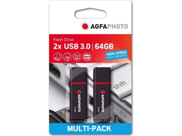 AgfaPhoto USB 3.2 Gen 1 64GB musta MP2 - USB-tikku - 64 GB ( 10571MP2 )