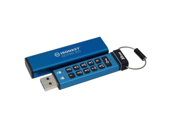 Kingston IronKey Keypad 200 - USB flash-enhet - krypterat - 8 GB - USB 3.2 Gen 1