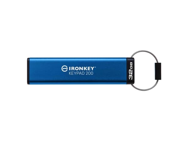 Kingston IronKey Keypad 200 - USB-flashstasjon - kryptert - 32 GB - USB 3.2 Gen 1