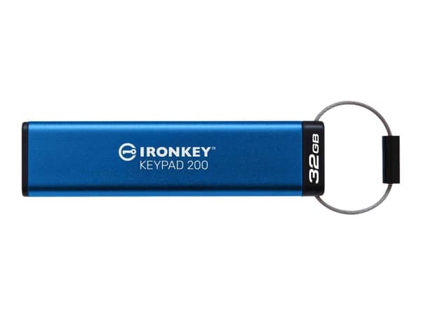Kingston IronKey Keypad 200 - USB-flashstasjon - kryptert - 32 GB - USB 3.2 Gen 1