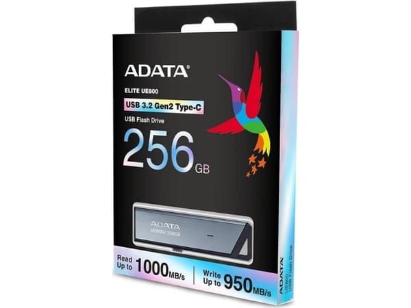 ADATA UE800, 256 GB, USB Type-C, 3.2 Gen 2 (3.1 Gen 2), 1000 MB/s, Liuku, Hopea