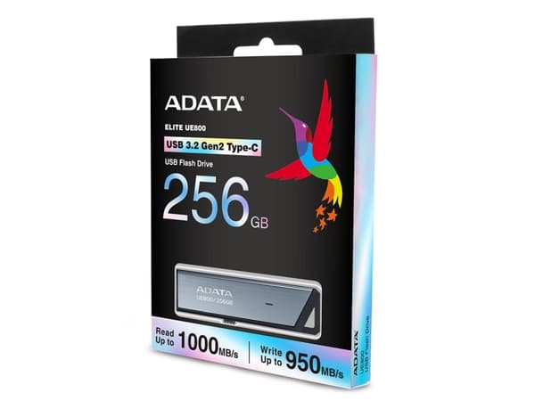 ADATA UE800, 256 GB, USB Type-C, 3.2 Gen 2 (3.1 Gen 2), 1000 MB/s, Liuku, Hopea