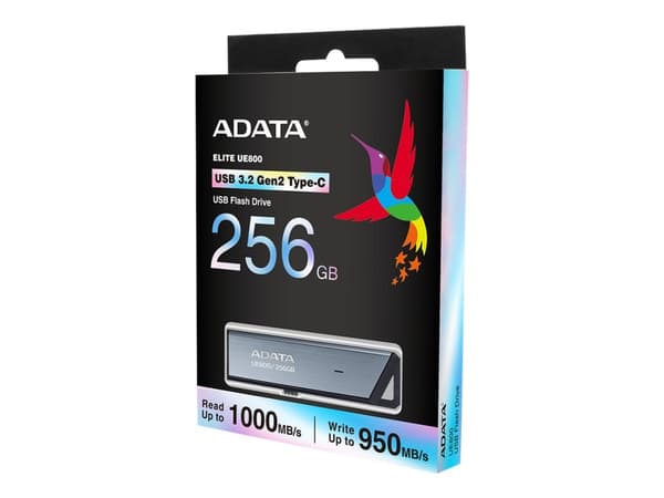 ADATA UE800 - USB flash-enhet - 256 GB - USB-C 3.2 Gen 2 - silver Silver