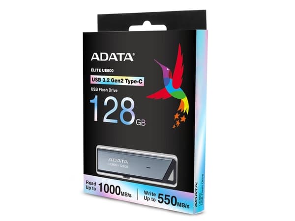 ADATA UE800, 128 GB, USB Type-C, 3.2 Gen 2 (3.1 Gen 2), 1000 MB/s, Liuku, Hopea