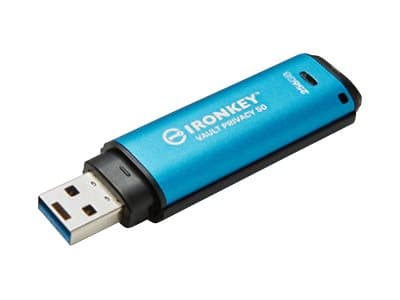 Kingston IronKey Vault Privacy 50 Series - USB-flashstasjon - kryptert - 256 MB - USB 3.2 Gen 1 - TAA-samsvar