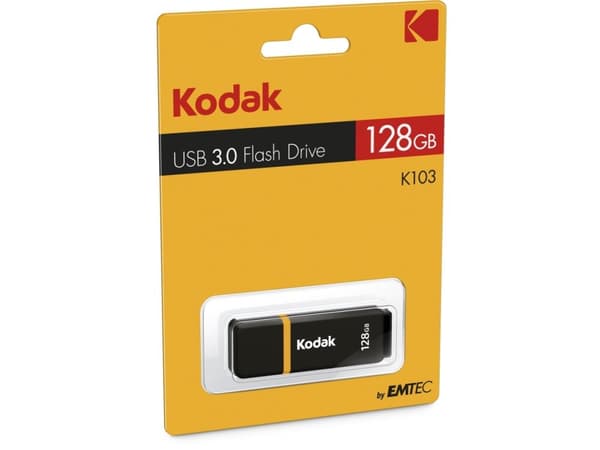 Kodak K103 - USB-flashstasjon - 128 GB - USB 3.0 - svart, gul