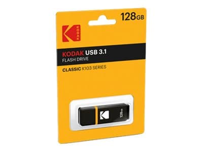 Kodak K103 - USB-flashstasjon - 128 GB - USB 3.0 - svart, gul Sort, Gult