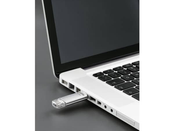 Hama C-Laeta, 128 GB, USB Type-A / USB Type-C, 3.2 Gen 1 (3.1 Gen 1), 70 MB/s, Hætte, Sølv