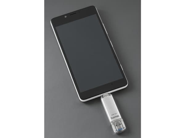Hama C-Laeta, 128 GB, USB Typ-A / USB Typ-C, 3.0, 40 MB/s, Hætte, Sølv