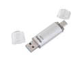 Miniatyrbild 2 av 5: Hama C-Laeta, 128 GB, USB Typ-A / USB Typ-C, 3.0, 40 MB/s, Hætte, Sølv