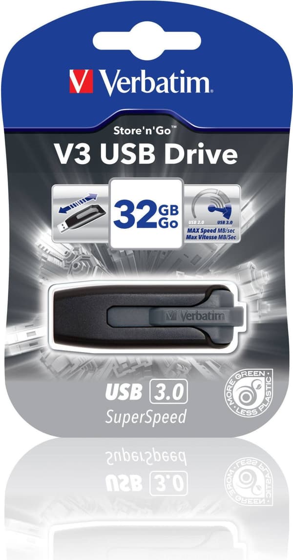 Verbatim USB 3.0 minne, Store'N'Go V3, 32GB, grå