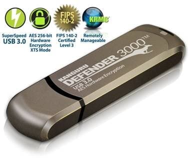 Kanguru Defender 3000 16GB krypterat USB-minne, AES 256-bit