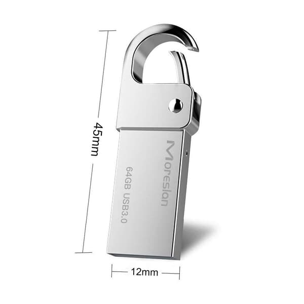 USB Stick 64GB med Hummerlås, Moreslan USB 3.0 Memory Stick Vandtæt Flash Drive